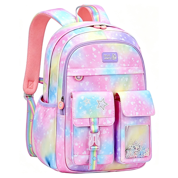 Tyethy School Backpacks for Girls, Lightweight School Bags Kids Backpacks Cute Bookbag for Teens Children, Pink