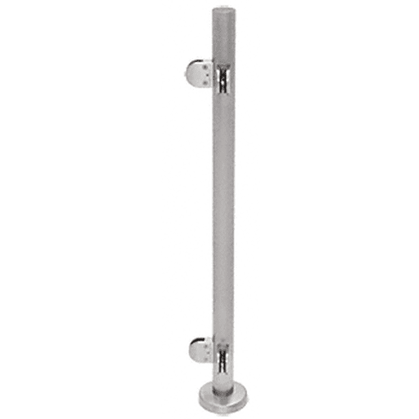 CRL PR42LBS Brushed Stainless 42" Steel Round Glass Clamp 90 Degree