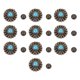 thumbnail image 5 of Botón Trasero De Rosca, Remaches Azul Turquesa Con Forma De Flor Para Bolsos, 5 of 7