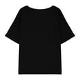 thumbnail image 4 of Jewelreauty Plus Size Square Neck Tops for Women Casual Solid Short Sleeve Shirts Summer Tunic Blouses (XL, Black), 4 of 8