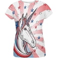 thumbnail image 1 of 4th of July Freedom is Magical Unicorn All Over Womens T Shirt Multi MD, 1 of 2