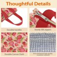 thumbnail image 4 of Pioneer Flower Floral Print Pattern Insulated Lunch Bag for Women & Adults,Large Portable Soft Cooler Lunch Bag,Thermal Food Storage Tote with Pearl Cotton,8.66L,8.75x5.75x9.5 Inch, 4 of 6