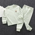 thumbnail image 2 of 18-24 Months Girls Long Sleeve Pajama Set Toddler Baby Girl Fall Winter Clothes 2T 3T 4T 5T Outfits Long Sleeve Knitted Cotton Tops Pants Clothes Set Toddler Gift 3 6 12 18 24 Months,Green, 2 of 5