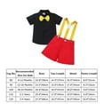 thumbnail image 5 of IBTOM CASTLE Toddler Baby Boys Gentleman Birthday Outfits Necktie Shirt + Suspender + Short Pants Clothes Set for Cake Smash 9-12 Months Black + Yellow, 5 of 6