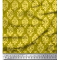 thumbnail image 1 of Soimoi Modal Satin Fabric Dot & Floral Block Printed Fabric 1 Yard 42 Inch Wide, 1 of 3