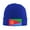 Blue, variant on Eritrea Flag Winter Beanie Hats for Men Women Warm Cozy Knitted Cuffed Skull Cap Gray