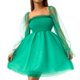 thumbnail image 1 of Txlixc Vestido casual femenino, cuello cuadrado de color sólido de verano, manga larga, S / M / L / XL Txlixc  moda, 1 of 9