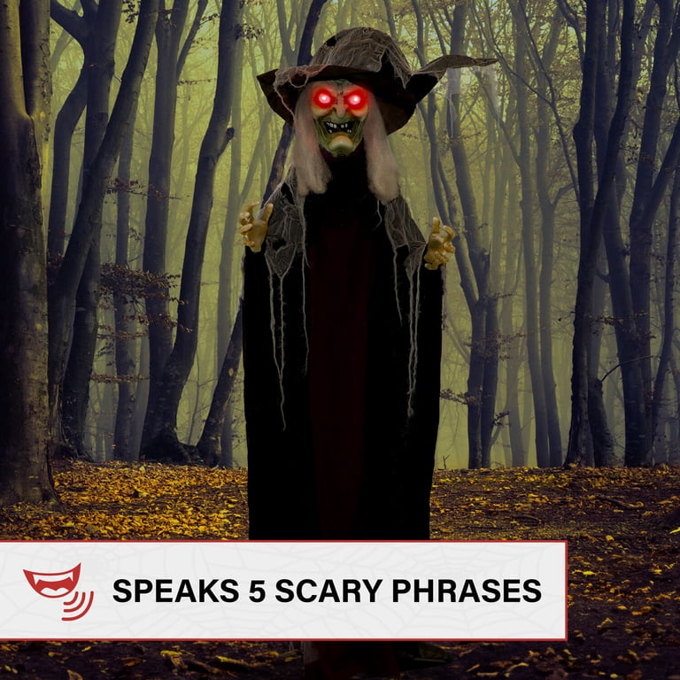 1,8m Bruja De Halloween Aterradora Con Luces Y Sonidos 2024 | Meses Sin