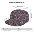 thumbnail image 2 of Flat Bill Trucker Hats for Women Men - Paisley Pattern No.90110 Adjustable Flat Baseball Cap Snapback Hats Dad Hats for Men, 2 of 7