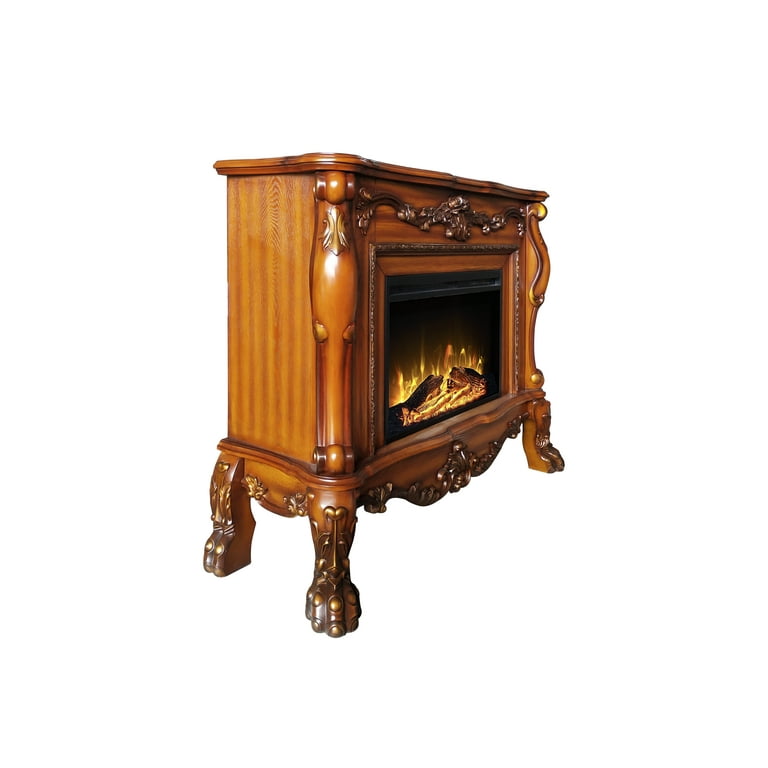Acme Furniture Dresden Freestanding Electric Fireplace, Cherry Oak