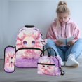 thumbnail image 2 of Yuyamidu Adorable Pink Axolotl Kids Bookbag and Lunch Box for Girls 6th Grade 4pcs School Backpack Set with Lunch Box Large Capacity Lunch Tote Bag Pencil Case for Kids 5-6 Years, 2 of 5