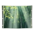 thumbnail image 5 of BCIIG Sunny forest tapestry wall hanging, natural green forest trees spring woodland grass window landscape tapestry, forest tapestry decorating living room bedroom 40x30inch, 5 of 6