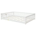 thumbnail image 6 of Miniyam Full Size Toddler Floor Bed with Fence, White, 6 of 8