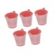 thumbnail image 5 of 5 cubos de metal galvanizado, cubos de hielo, recipientes para manualidades con asa, decoración del hogar, jarrones metálicos decorativos resistentes Rosa, 5 of 8