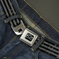 thumbnail image 2 of GM General Motors Belt, Seatbelt Buckle Belt, Chevrolet Bowtie Americana Stripes Weathered Gray Black, 32 to 52 Inches, 2 of 7