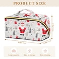 thumbnail image 4 of FORMRS Makeup Bag Travel Cosmetic Organizer for Women Fold Flat Zipper Pouch with Handle, Gray Christmas Santa, 4 of 8