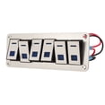 thumbnail image 1 of Toggle Switch Panel, 6 Gang Rocker Switch Panel  12V 24V Blue LED Waterproof SPST  On Off Pre Wired Switch  For Car Boat Truck UTV, 1 of 8