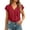 Red, variant on Womens Tops Dressy Casual V-neck Short Sleeve Layered Ruffle Front Tshirt Summer Loose Fit Blouse Fashion Business Shirt Tops Red 2XL