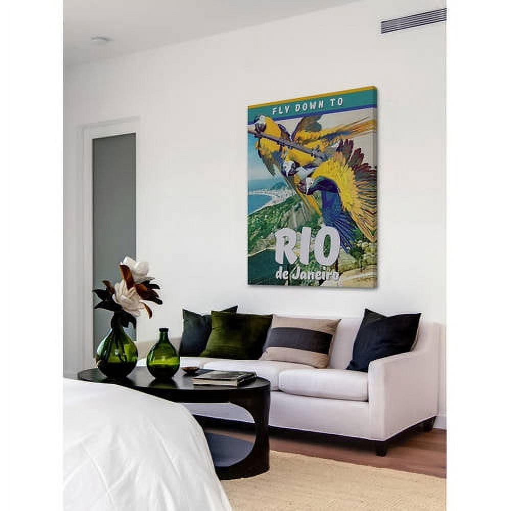 "Travel Poster Rio" Painting Print on Wrapped Canvas