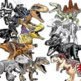 thumbnail image 1 of Bloques de construcción de la serie Jurassic Dinosaur World T-rex Spinosaurus Triceratops Figuras grandes Bloques Tiranosaurio beige, 1 of 2