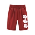 thumbnail image 4 of MIASHUI Shorts pour Filles Enfants Été Mode Décontractée Imprimés Taille Élastique Pantalons, Rouge, 9-10 Ans, 4 of 4