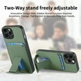 thumbnail image 6 of for iPhone 16 Pro Max Back Case, Luxury Ultra Slim Carbon Fiber Card Slot with Kickstand Shockproof Protective, Support Car Magnetic Mount Case Cover for iPhone 16 Pro Max, Green, 6 of 8