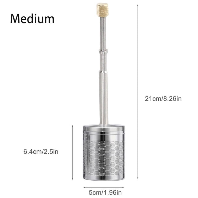 Push-On Coffee Filter Reusable Stainless Steel Coffee and Tea Pot Filter Portable Home Coffee Brewer Tea Maker Espresso Infuser (Medium)