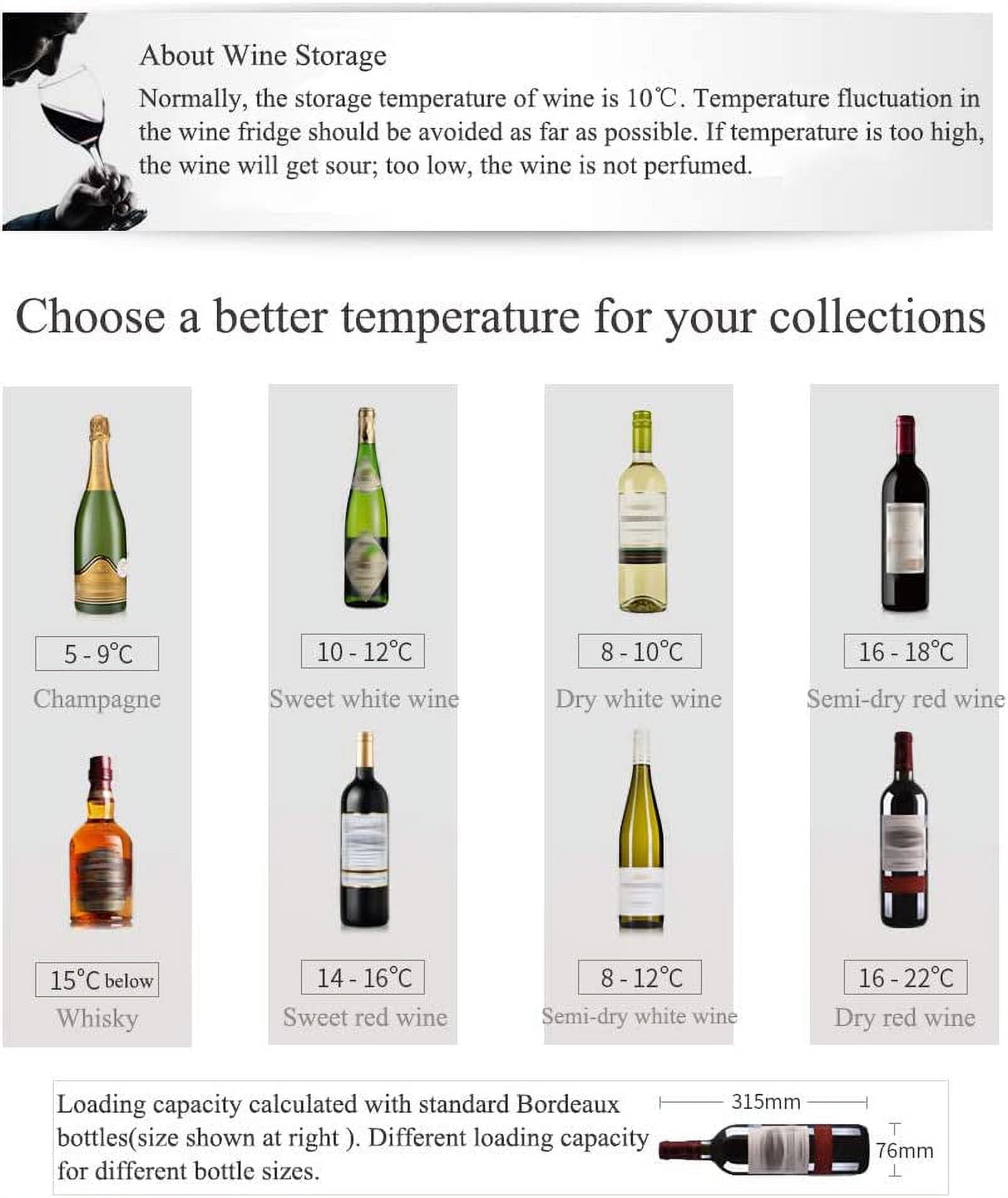 SMAD 28 Bottles 3.1 Cu ft Compressor Wine Champagne Cooler Refrigerator No Frost Wine Freestanding Fridges