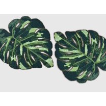 Handmade Beaded Placemat, Set of 6 leaves design Tablemats, Designer Charger Plates 13X13 Inch