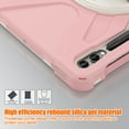 thumbnail image 3 of Dteck Case for Samsung Galaxy Tab S10 Plus (2024) / Tab S9 FE+ Plus /Tab S9 Plus /Tab S8 Plus /Tab S7 Plus /Tab S7 FE 12.4 Inch Shockproof Rugged Case with Pen Holder Rotating Stand & Strap,Pink, 3 of 10