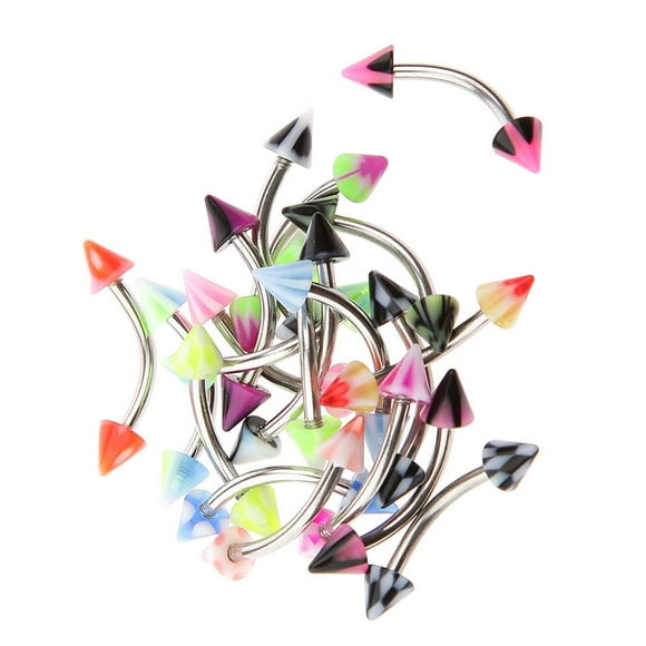 20 Mixed C Curved Barbell 16g Body Jewelry