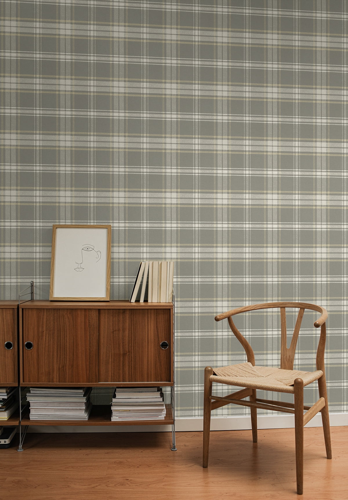 Seabrook Designs Dark Blue & Evergreen Dellabrooke Plaid Prepasted Wallpaper - 20.5 in. W x 33 ft. L Roll
