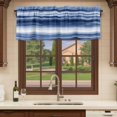 thumbnail image 6 of Navy Blue Ombre Curtain Valances for Windows, Kitchen Valance Window Treatments Panel 2 Pack, Modern Abstract Art Farmhouse Rod Pocket Short Curtains for Bathroom Bedroom 42 x 18 Inch, 6 of 8