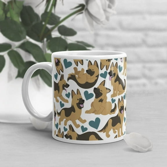 German Shepherd Coffee Mug 11oz Ceramic Coffee Mug Coffee Tea Cup Cute German Shepherd Lover Gift for Dog Mom Dad, Anniversaries Housewarming, Birthday, Pet Mug, Dog Gifts