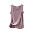 thumbnail image 2 of Htigea Basic Tank Tops for Women Sleeveless Undershirts Layering Lightweight Casual Tops Purple,L, 2 of 5