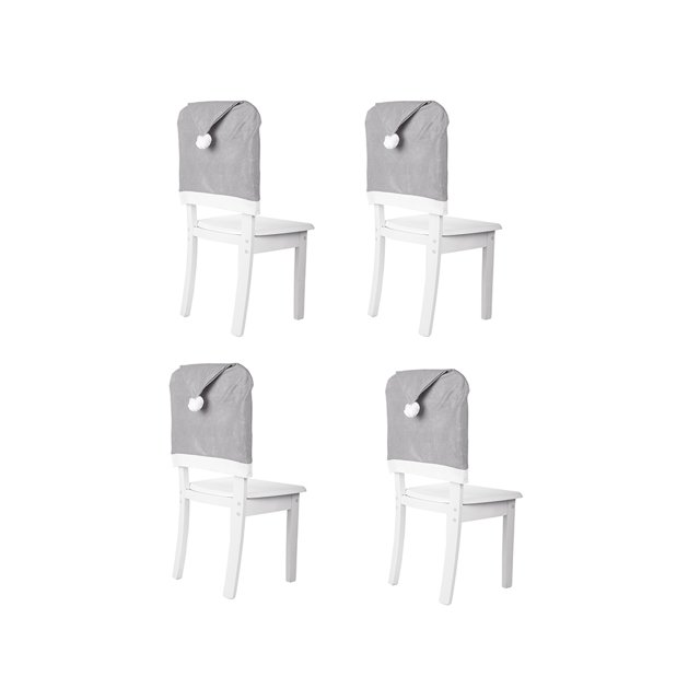 Estrela Decoración de fiesta de mesa de Navidad, funda para silla de Navidad, juego de fundas para gorro de Papá Noel para mesa de comedor festiva de Navidad, decoración de sillas, decoración de