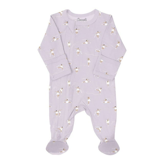 Coccoli Modal Pyjama à Pieds à Fermeture à Glissière - Patineurs Artistiques Violet (Nouveau-Né (6-7 lbs))