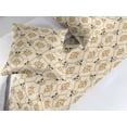 thumbnail image 2 of Skull Bed Runner Set, Damask Leaves Floral Design Skeleton Heads Gothic Style Art Pattern, Decorative Bedding Scarf & 2 Pillow Shams for Hotels Homes, Queen, Champagne Camel and Beige, by Ambesonne, 2 of 3