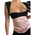 thumbnail image 1 of Fortune Women Crop Top Patchwork Cami Top Contrast Color Low Cut Backless Vest, 1 of 9