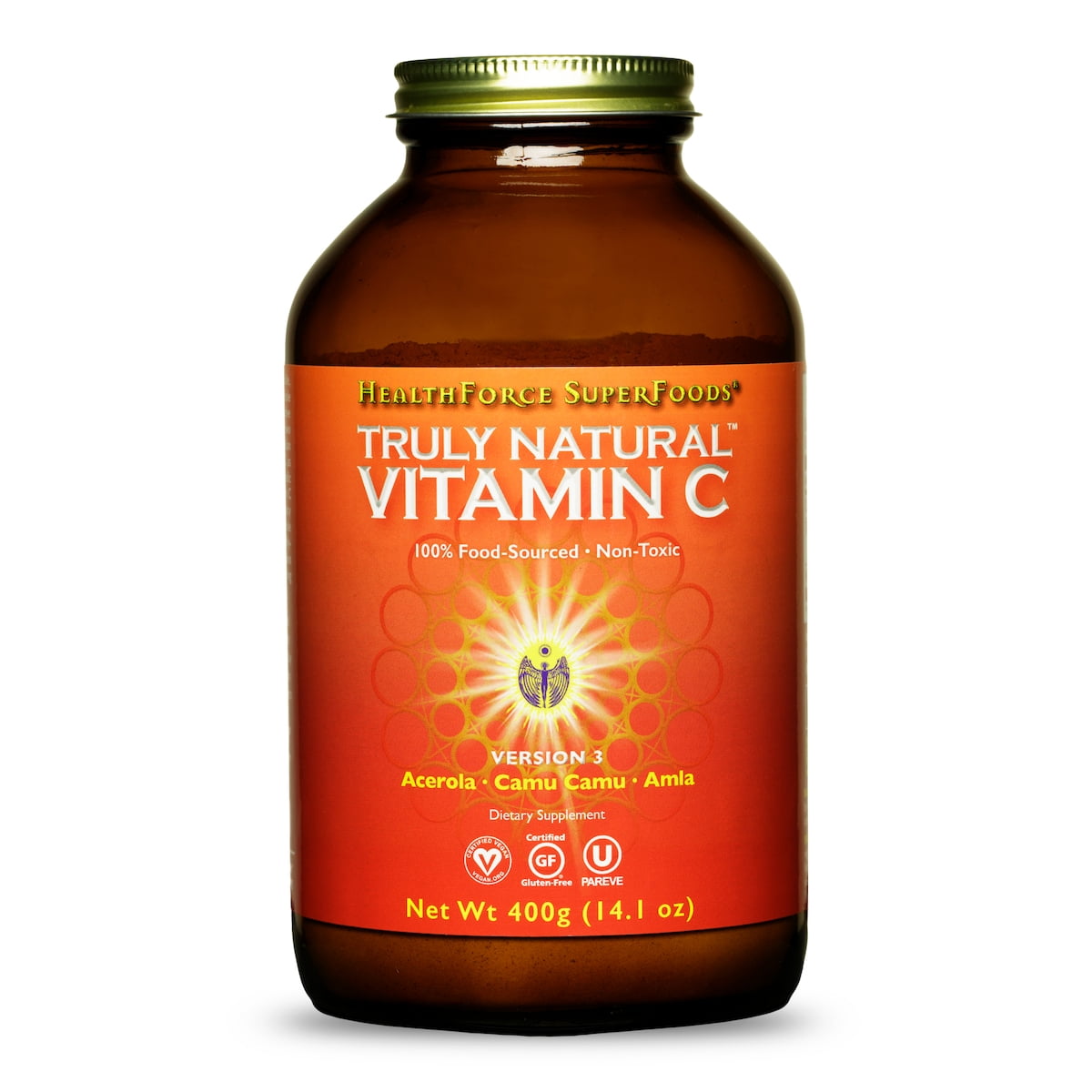 HealthForce SuperFoods Truly Natural Vitamin C - Immune Support Supplement with Camu Camu Berry - Vitamin C Supplement for Immune Health - Vegan, Non-GMO - 400 Grams, 67 Servings