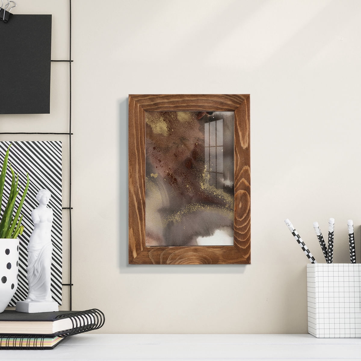 Mountain Seasons IV - Framed Print w/glass - Walnut