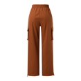 thumbnail image 5 of Gibobby Pantalones tipo cargo estampados de mujer Pantalones cargo sueltos de calle con cintura elástica diaria para mujer Pantalones con bolsillos(De bronce,G), 5 of 5