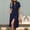 Dark Blue, variant on New summer shirt dress with pockets, simple solid color dress