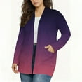 thumbnail image 2 of Dasayo Long Women's Coats Fall Purple Open Front Casual Gradient Color Cardigan Shackets for Women 2025 XXXXXL, 2 of 5