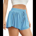 thumbnail image 3 of Pantalones Cortos Deportivos para Mujer, para Gimnasio, Yoga, Correr, Tenis, Falda Pantalón, Ropa Informal de Verano. Azul M, 3 of 8