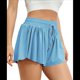 thumbnail image 3 of Pantalones Cortos Deportivos para Mujer, para Gimnasio, Yoga, Correr, Tenis, Falda Pantalón, Ropa Informal de Verano. Azul M, 3 of 8