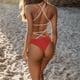 thumbnail image 4 of Trajes de baño de una pieza para mujer, traje de baño con cuello en V, traje de baño con control de abdomen, monokini sexy con espalda cruzada sin espalda, 4 of 5