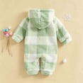thumbnail image 5 of YHAJDS Girls Boys Winter Fleece Clothes Hooded Romper Snowsuit Footed Jumpsuit, 5 of 8