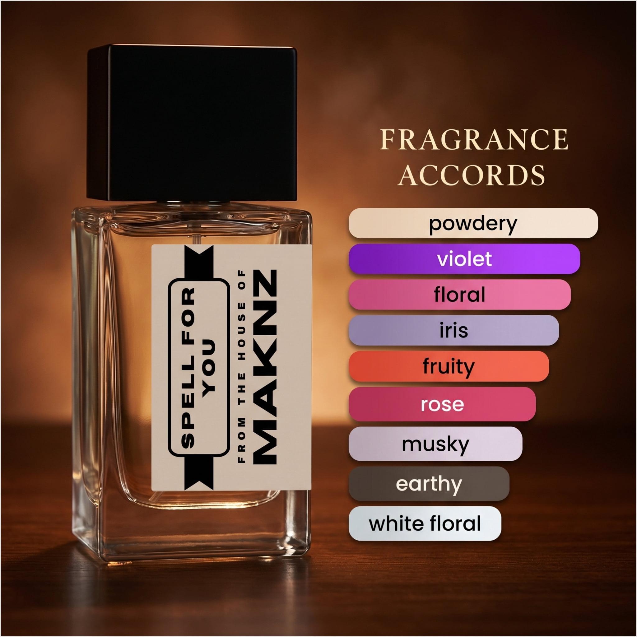 MAKNZ Spell For You Eau de Parfum, Inspired by Louis Vuitton's Spell On You, Perfume for Women, 1.7 oz / 50ml – Powdery, Violet, Floral, Iris, Fruity, Rose, Musky, Earthy, White Floral Scent