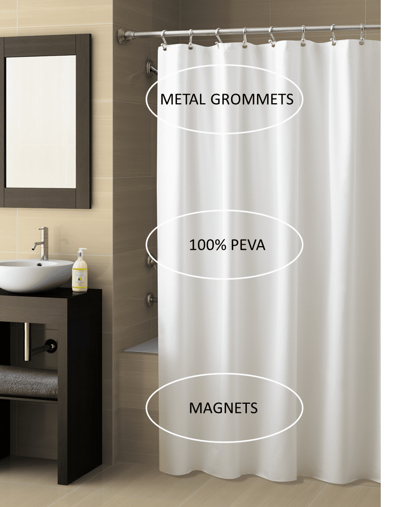 Mainstays Shower Liner Medium Thickness White